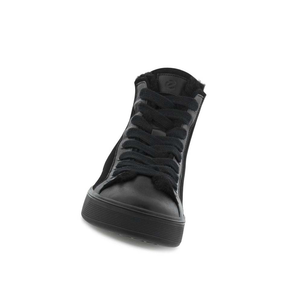 Women's Ecco Street Tray Fleece-lined Ankleie Boots Black | Canada 50GSO